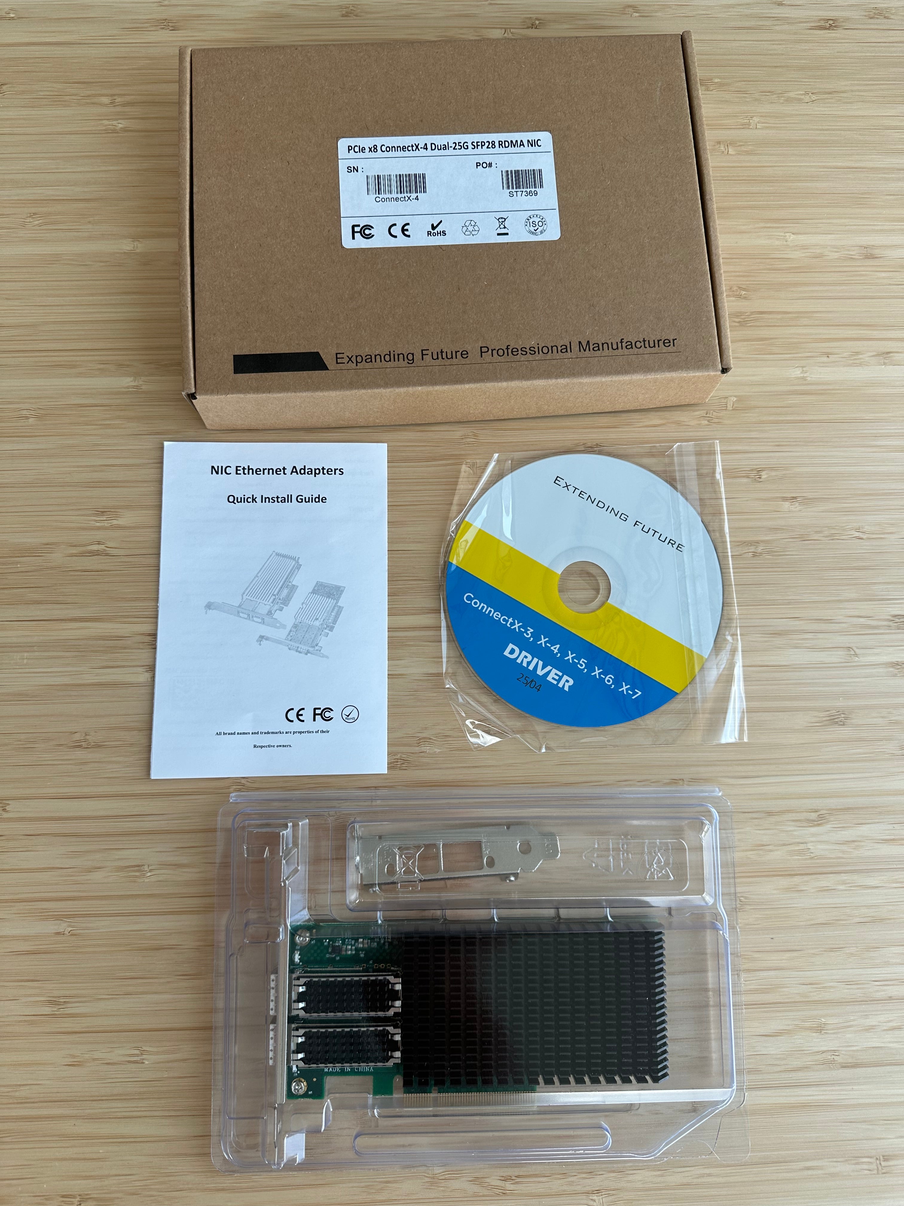 SFP28 NIC, 2 ports, 25gbit, ConnectX-4